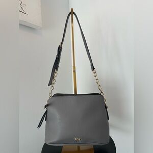 Mathew & Julian Gray Leather Shoulder Bag